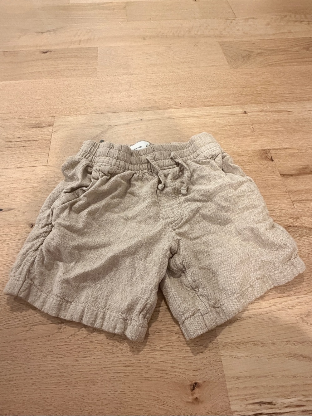 abercrombie kids tan drawstring linen shorts
